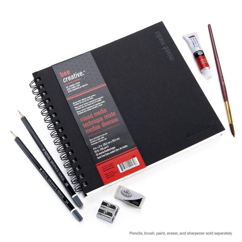 Bee Paper Company Bee Paper - 8.8"x 8" Bee Creative Mixed Media Journal - Image 5